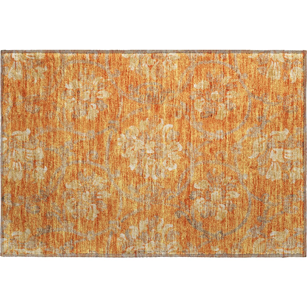 Premium Machine Washable Mayfield AMF762 Orange 1'8" x 2'6" Rug. Picture 1