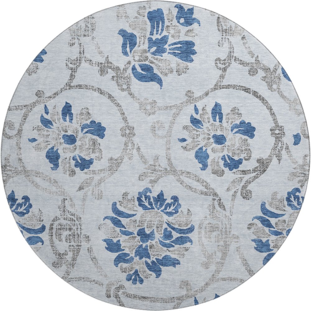 Premium Machine Washable Mayfield AMF762 Sky 8' x 8' Round Rug. Picture 1