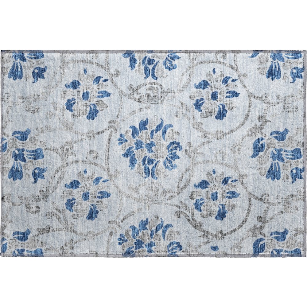 Premium Machine Washable Mayfield AMF762 Sky 1'8" x 2'6" Rug. Picture 1