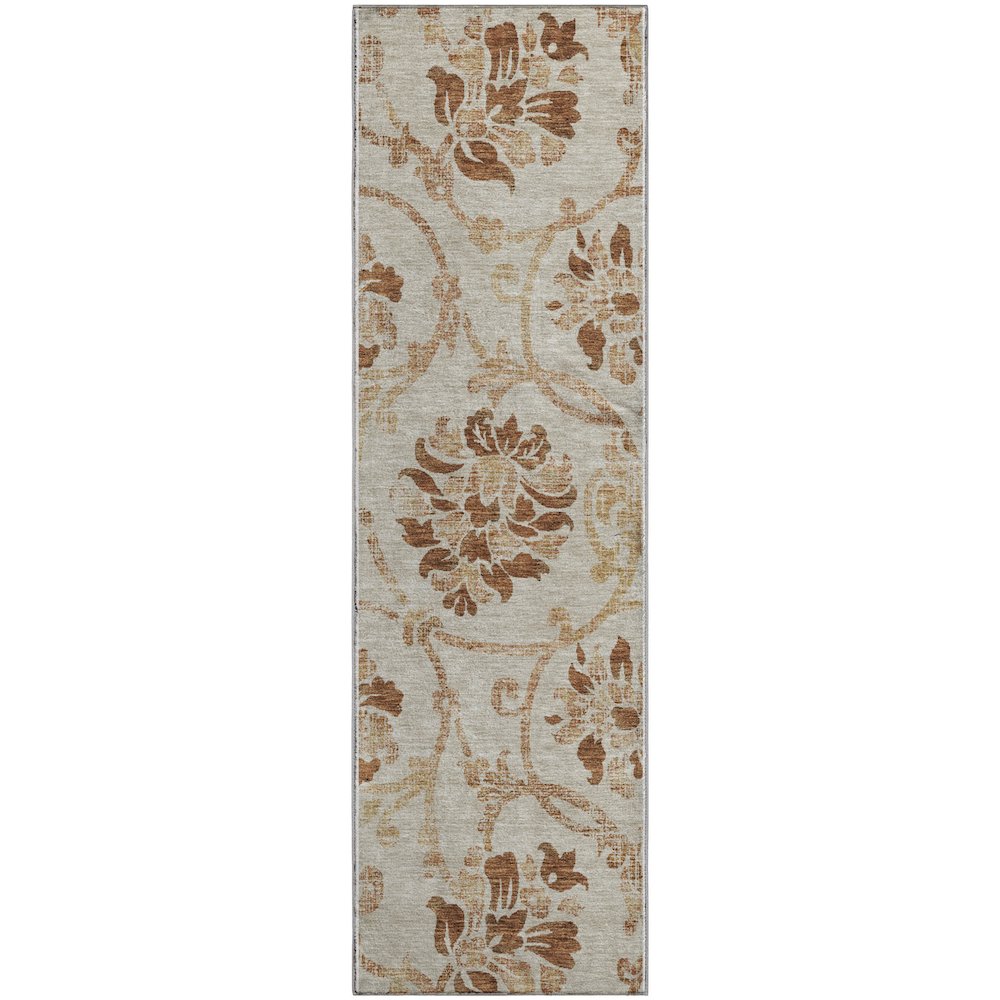Premium Machine Washable Mayfield AMF762 Terracotta 2'3" x 7'6" Runner Rug. Picture 1