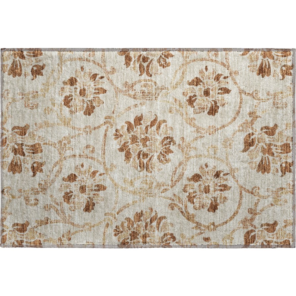 Premium Machine Washable Mayfield AMF762 Terracotta 1'8" x 2'6" Rug. Picture 1
