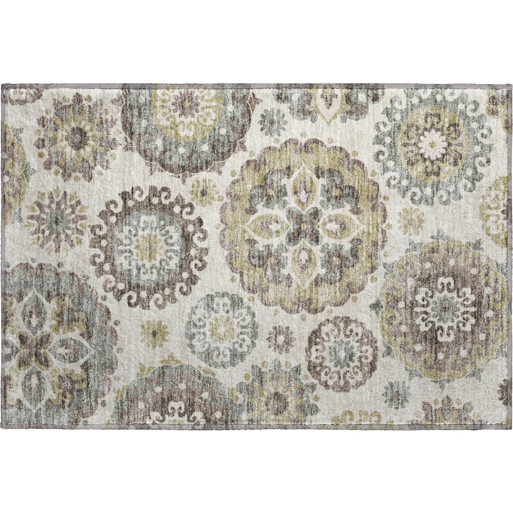 Premium Machine Washable Mayfield AMF763 Beige 1'8" x 2'6" Rug. Picture 1