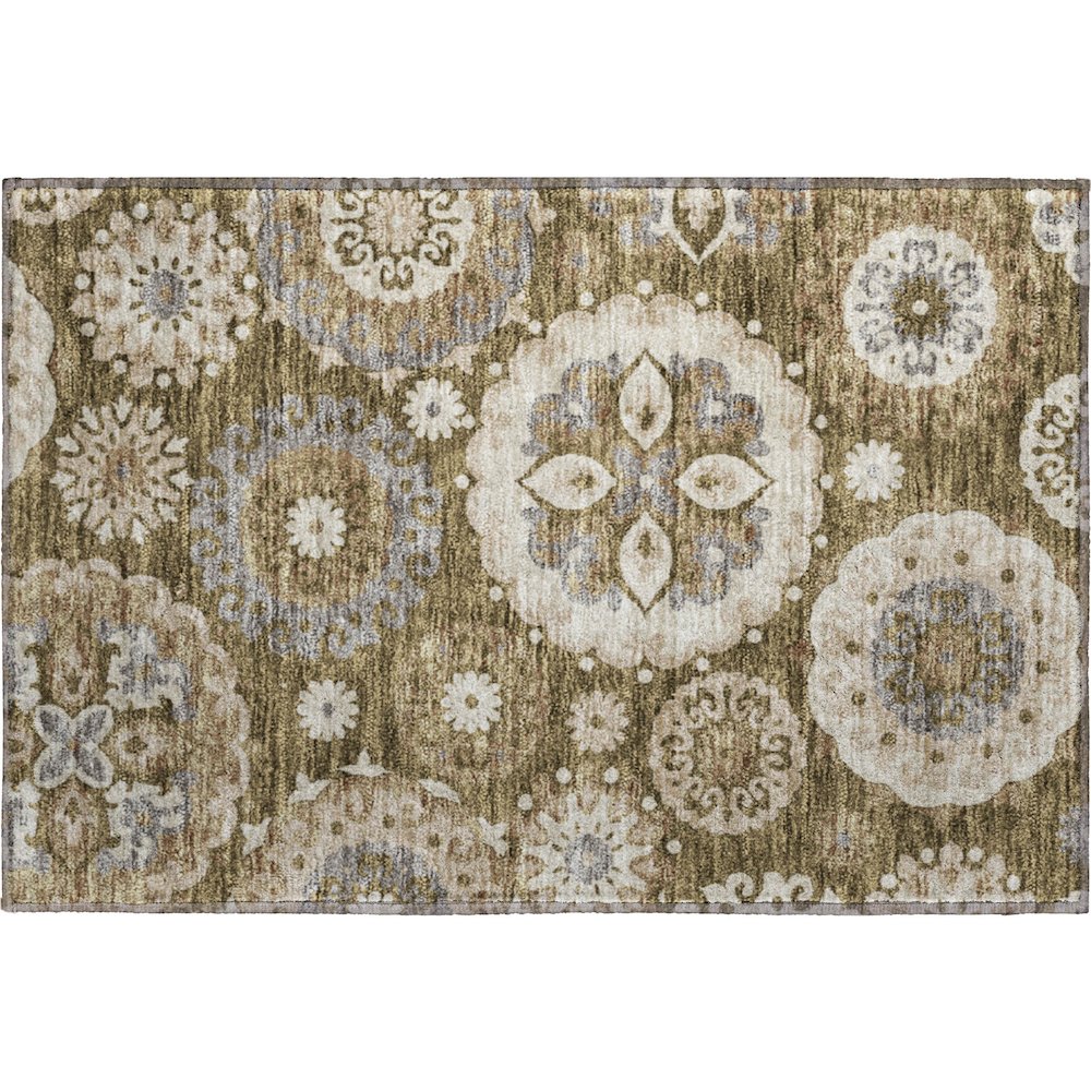 Premium Machine Washable Mayfield AMF763 Brown 1'8" x 2'6" Rug. Picture 1