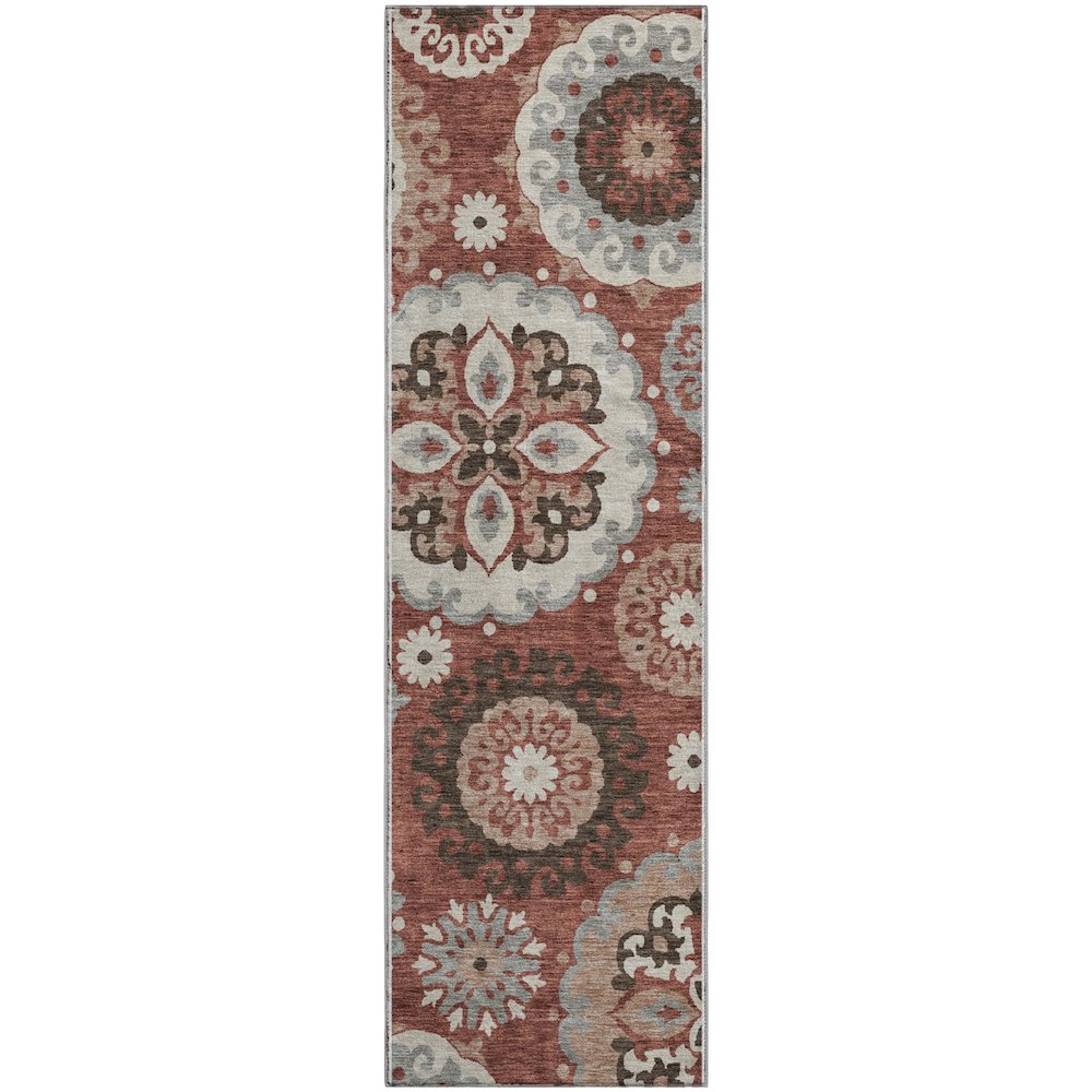 Premium Machine Washable Mayfield AMF763 Paprika 2'3" x 7'6" Runner Rug. Picture 1