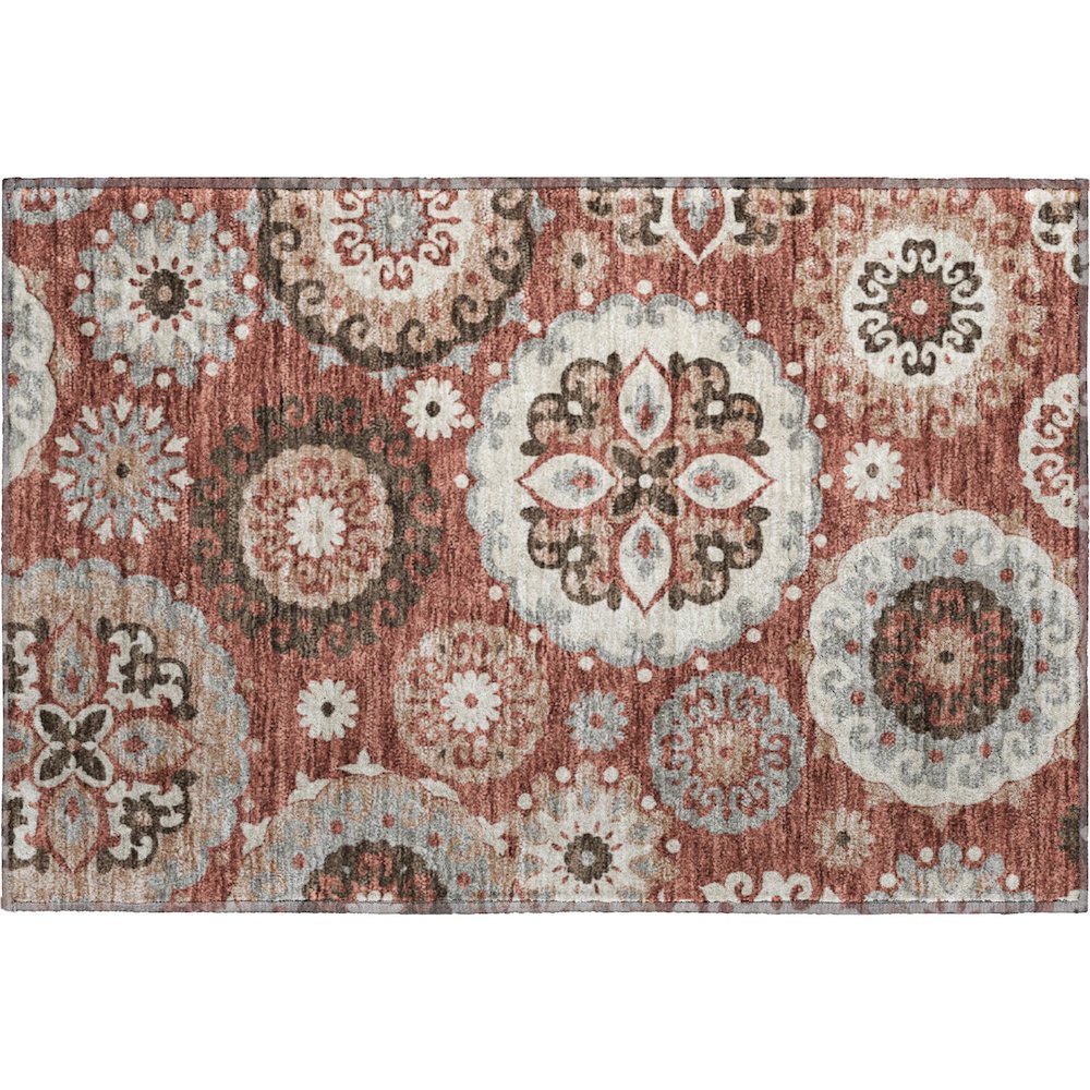 Premium Machine Washable Mayfield AMF763 Paprika 1'8" x 2'6" Rug. Picture 1