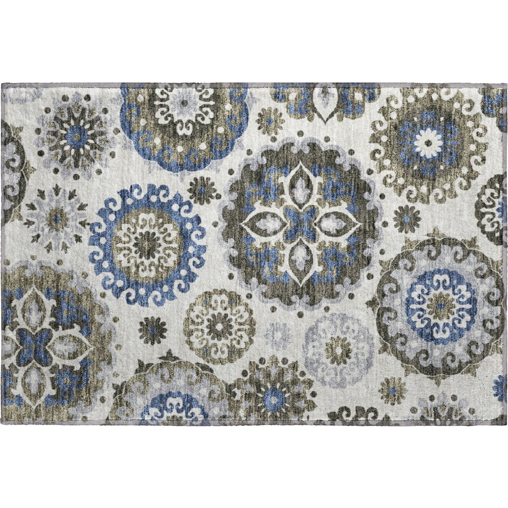 Premium Machine Washable Mayfield AMF763 Pewter 1'8" x 2'6" Rug. Picture 1