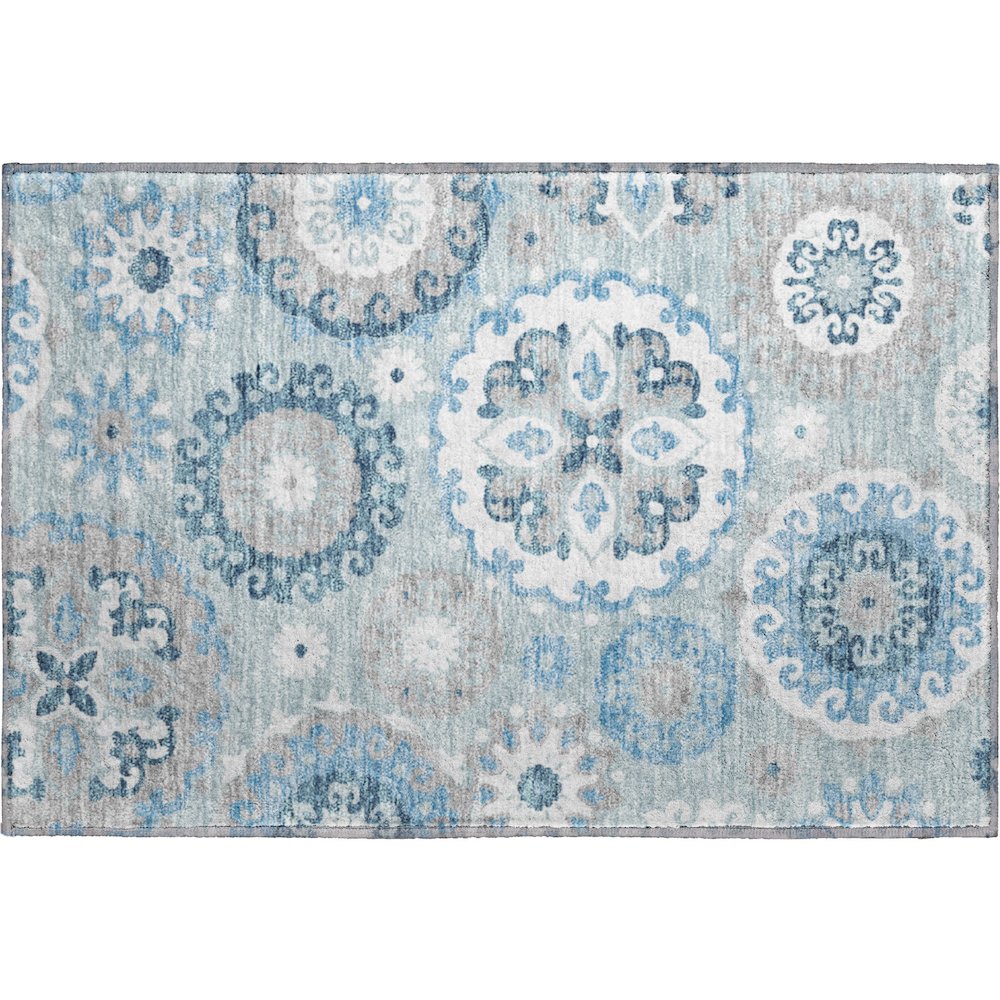 Premium Machine Washable Mayfield AMF763 Sky 1'8" x 2'6" Rug. Picture 1