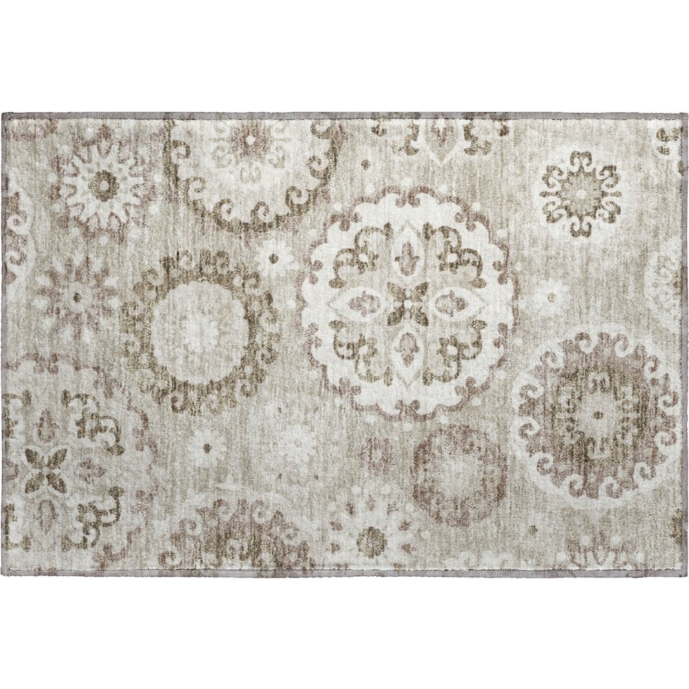 Premium Machine Washable Mayfield AMF763 Taupe 1'8" x 2'6" Rug. Picture 1