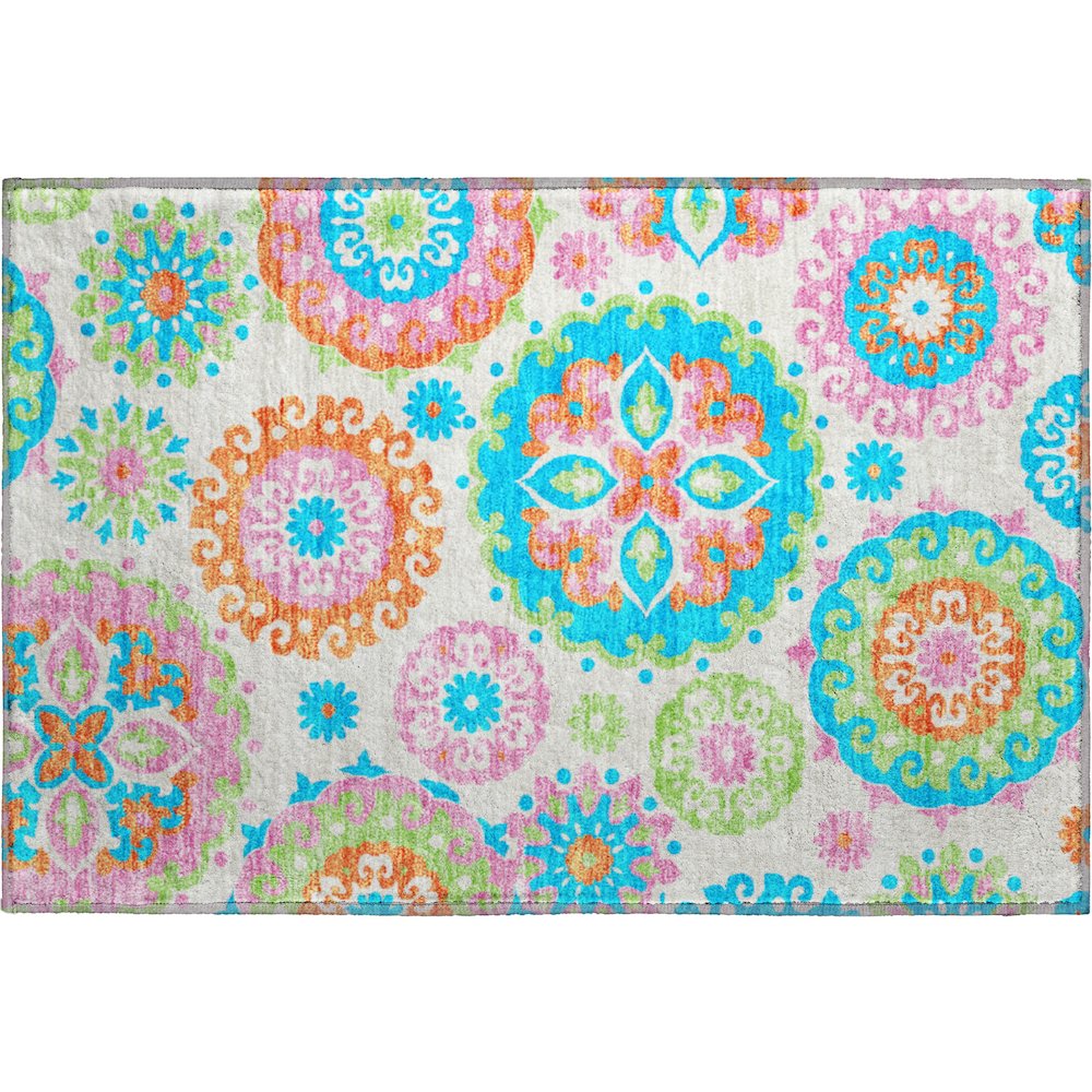 Premium Machine Washable Mayfield AMF763 White 1'8" x 2'6" Rug. Picture 1