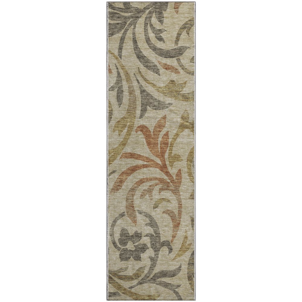 Premium Machine Washable Mayfield AMF764 Beige 2'3" x 7'6" Runner Rug. Picture 1