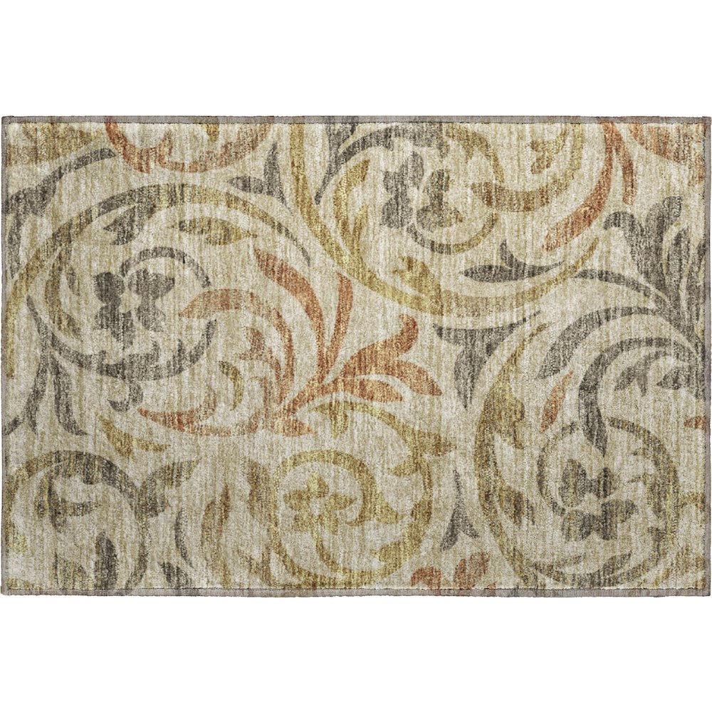 Premium Machine Washable Mayfield AMF764 Beige 1'8" x 2'6" Rug. Picture 1