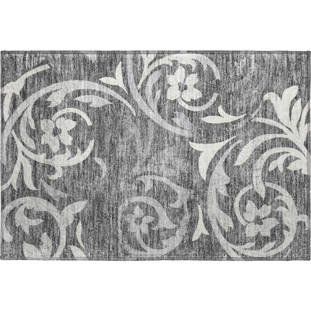 Premium Machine Washable Mayfield AMF764 Charcoal 1'8" x 2'6" Rug. Picture 1