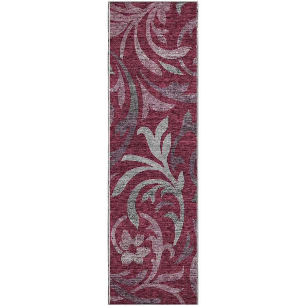 Premium Machine Washable Mayfield AMF764 Garnet 2'3" x 7'6" Runner Rug. Picture 1