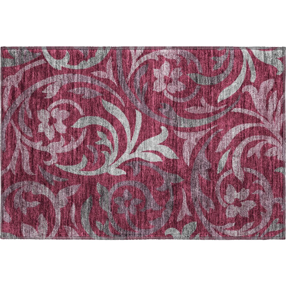 Premium Machine Washable Mayfield AMF764 Garnet 1'8" x 2'6" Rug. Picture 1
