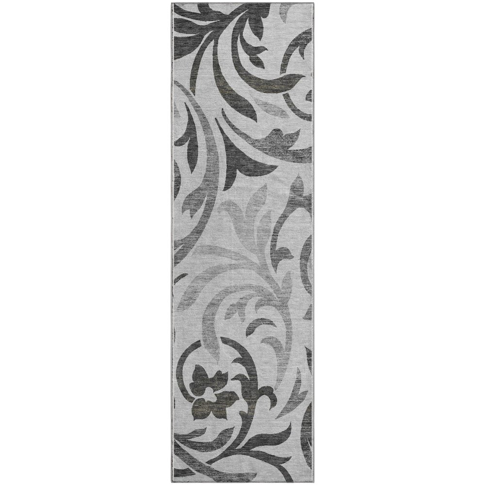 Premium Machine Washable Mayfield AMF764 Gray 2'3" x 7'6" Runner Rug. Picture 1