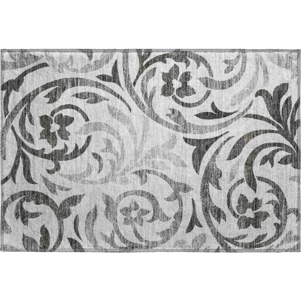 Premium Machine Washable Mayfield AMF764 Gray 1'8" x 2'6" Rug. Picture 1