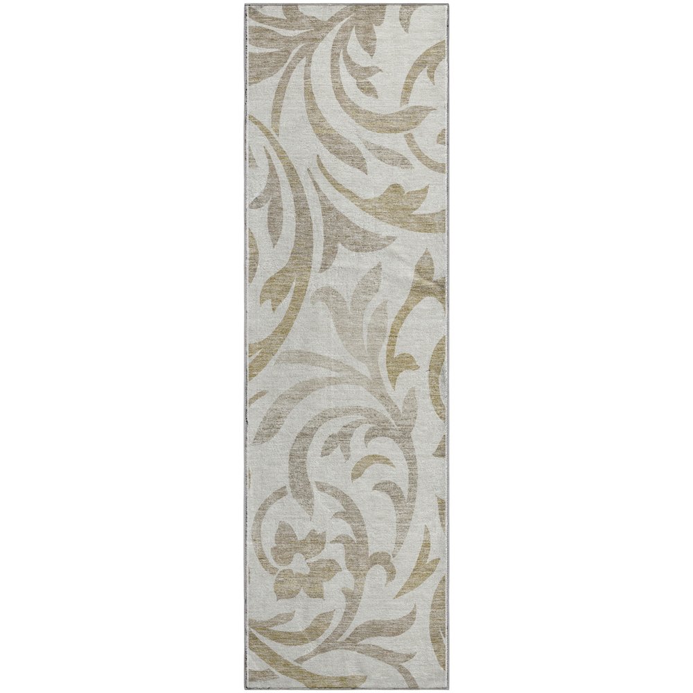 Premium Machine Washable Mayfield AMF764 Ivory 2'3" x 7'6" Runner Rug. Picture 1