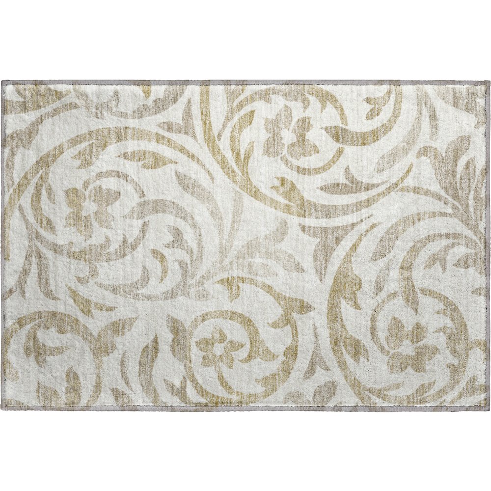 Premium Machine Washable Mayfield AMF764 Ivory 1'8" x 2'6" Rug. Picture 1