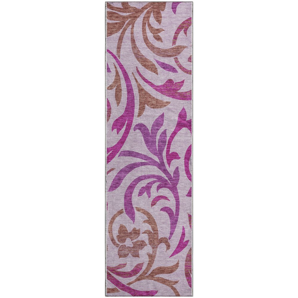 Premium Machine Washable Mayfield AMF764 Lavender 2'3" x 7'6" Runner Rug. Picture 1