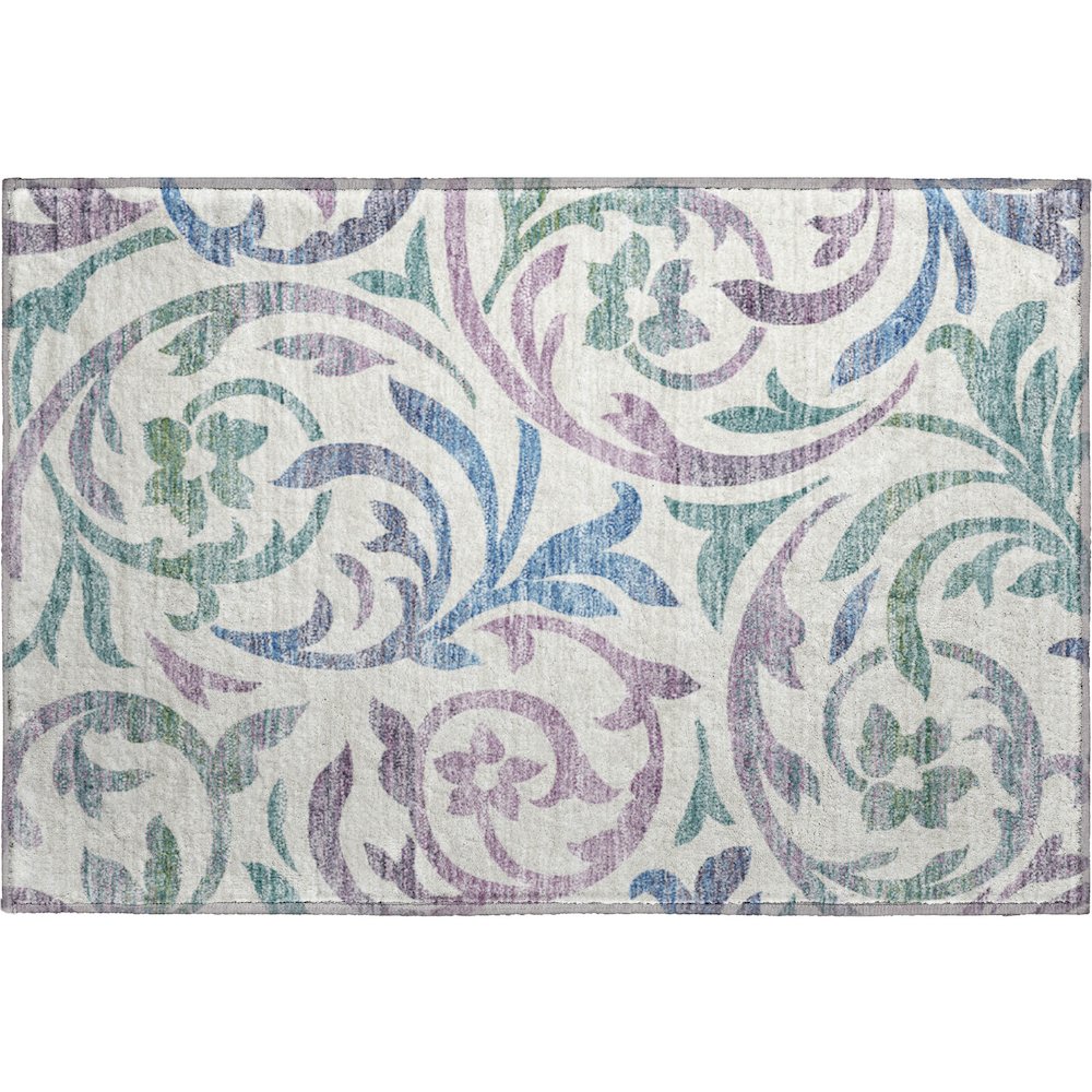 Premium Machine Washable Mayfield AMF764 White 1'8" x 2'6" Rug. Picture 1
