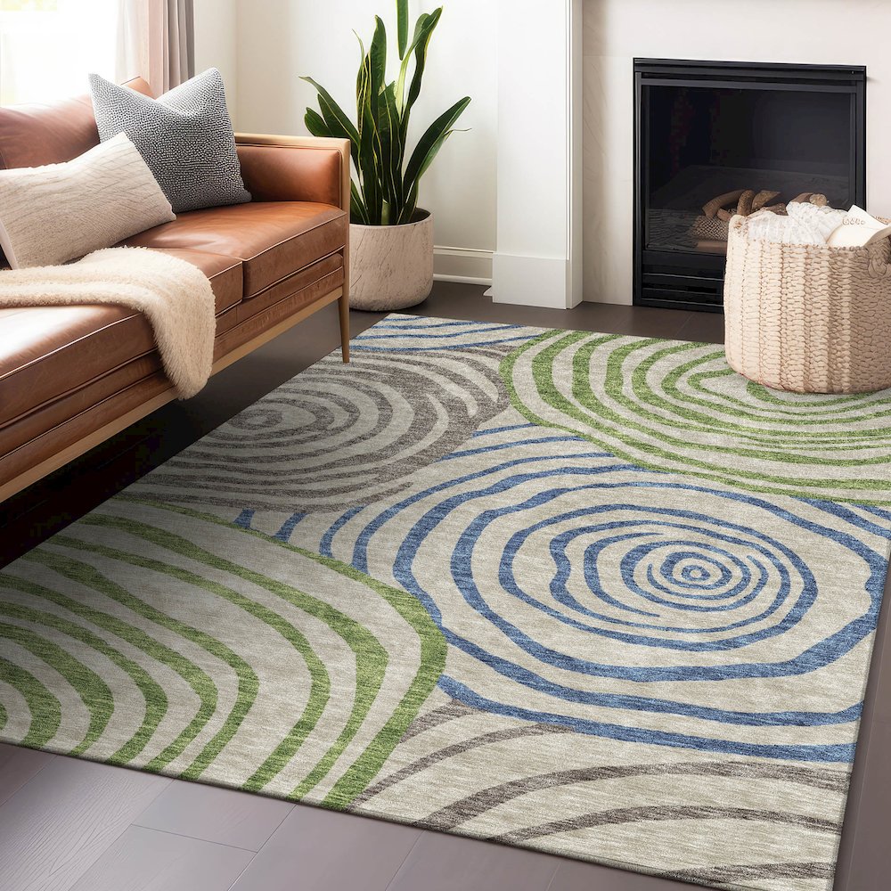 Premium Machine Washable Mayfield AMF765 Beige 2'6" x 3'10" Rug. Picture 6