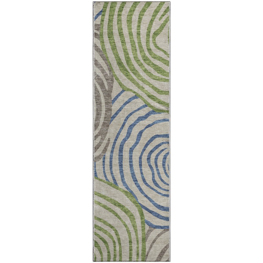 Premium Machine Washable Mayfield AMF765 Beige 2'3" x 7'6" Runner Rug. Picture 1