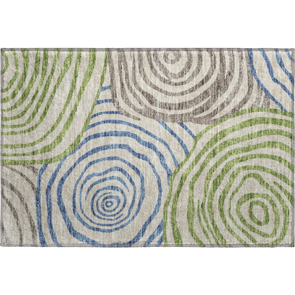 Premium Machine Washable Mayfield AMF765 Beige 1'8" x 2'6" Rug. Picture 1