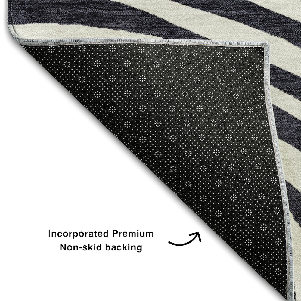 Premium Machine Washable Mayfield AMF765 Black 1'8" x 2'6" Rug. Picture 2
