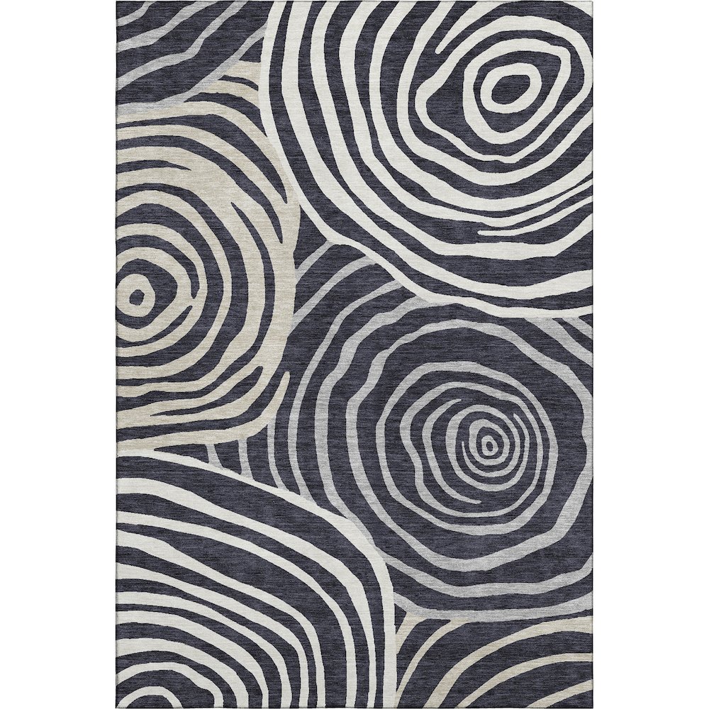 Premium Machine Washable Mayfield AMF765 Black 2'6" x 3'10" Rug. Picture 1