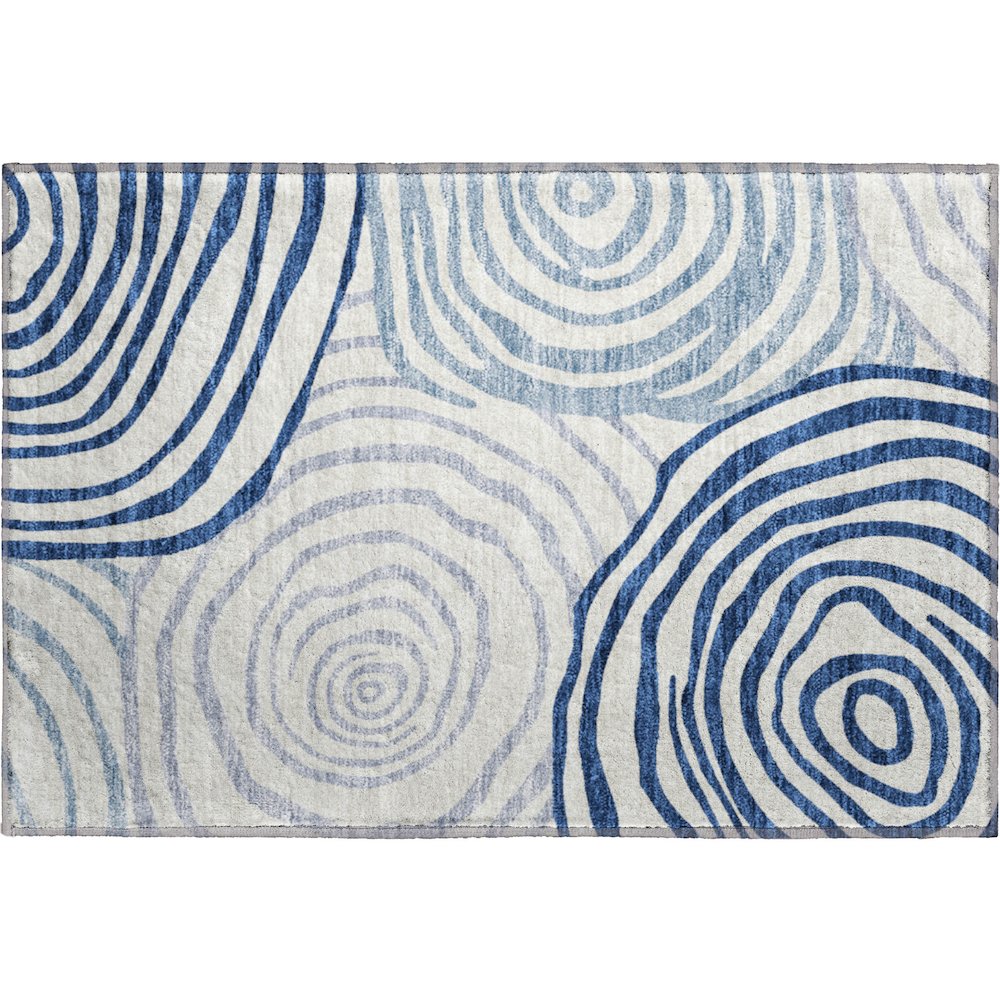 Premium Machine Washable Mayfield AMF765 Blue 1'8" x 2'6" Rug. Picture 1