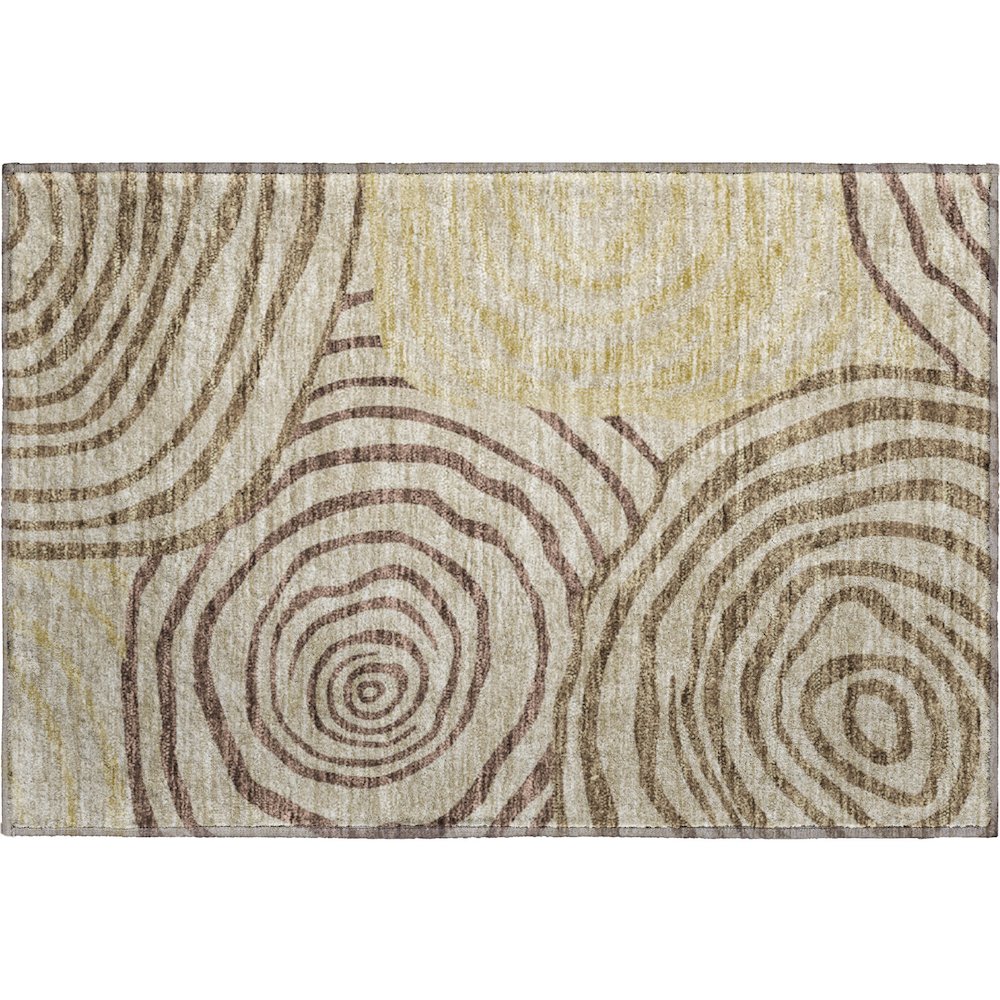 Premium Machine Washable Mayfield AMF765 Brown 1'8" x 2'6" Rug. Picture 1