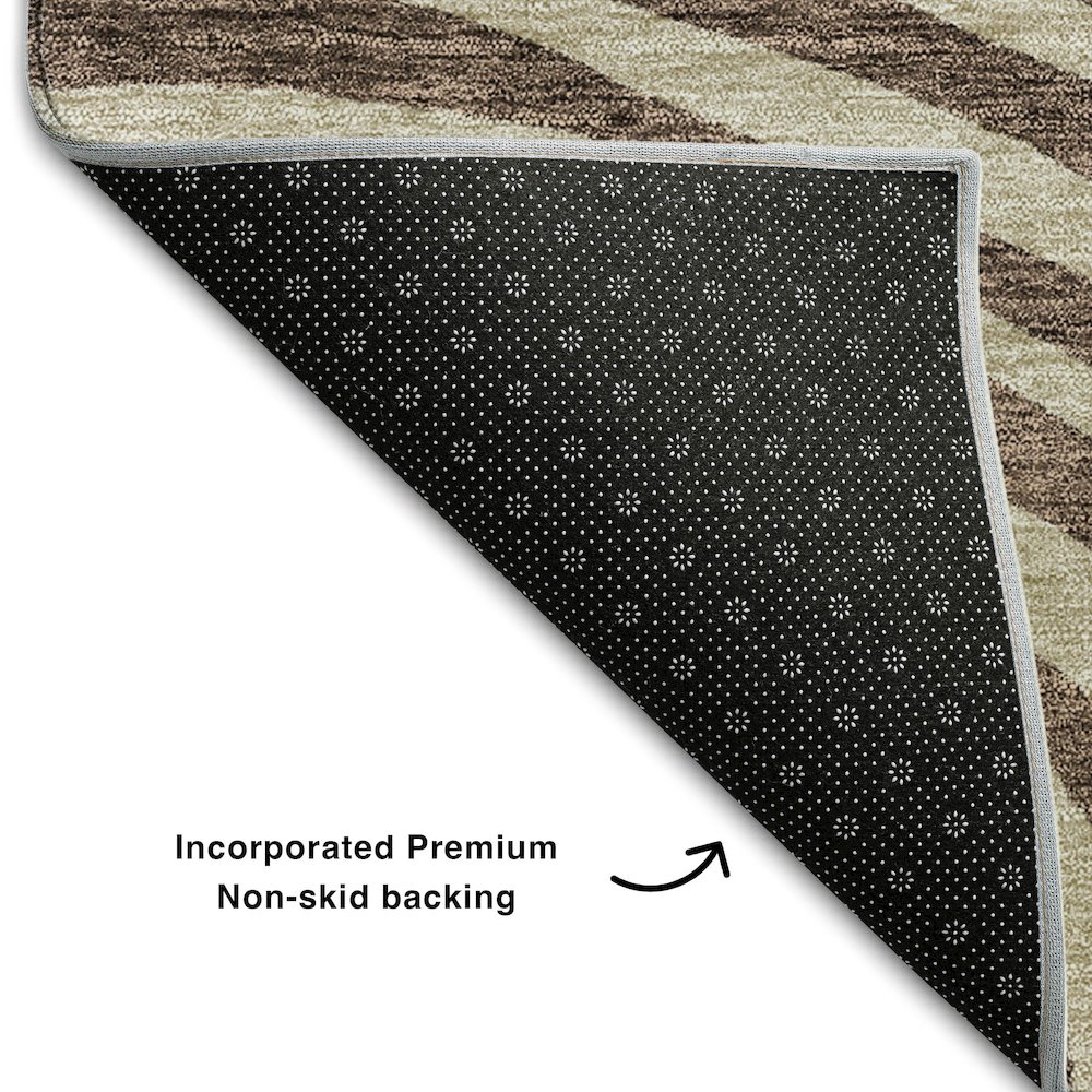 Premium Machine Washable Mayfield AMF765 Fudge 1'8" x 2'6" Rug. Picture 2