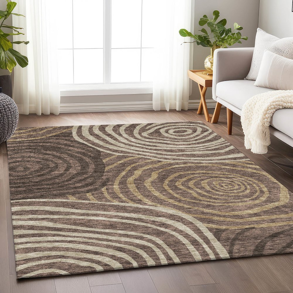 Premium Machine Washable Mayfield AMF765 Fudge 2'6" x 3'10" Rug. Picture 5