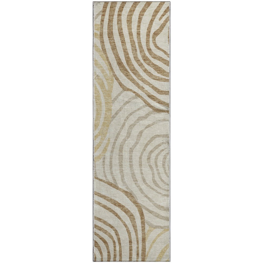 Premium Machine Washable Mayfield AMF765 Gold 2'3" x 7'6" Runner Rug. Picture 1