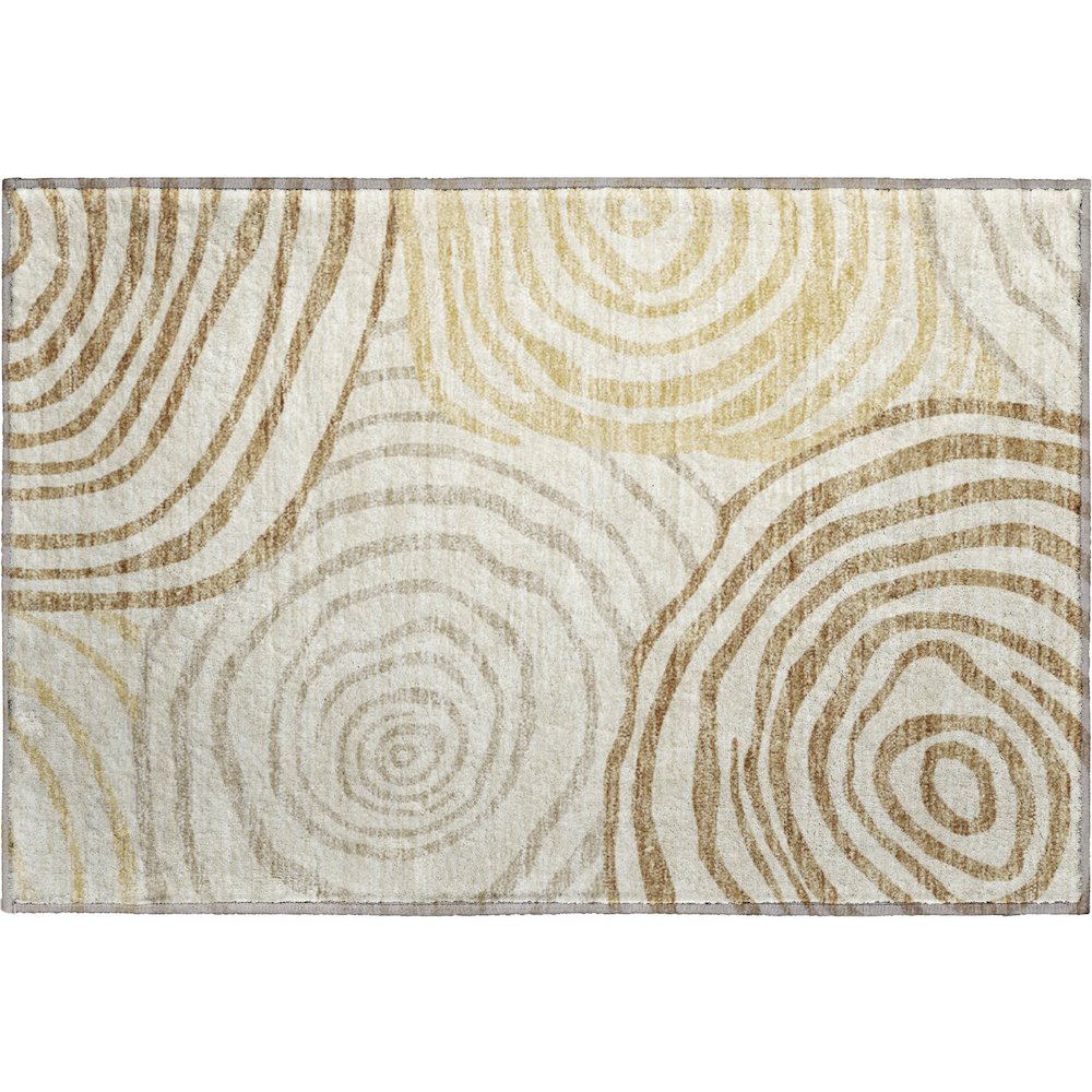 Premium Machine Washable Mayfield AMF765 Gold 1'8" x 2'6" Rug. Picture 1