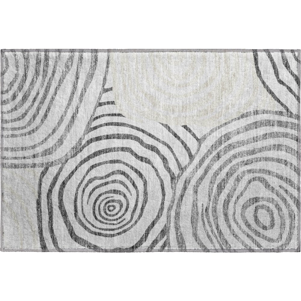Premium Machine Washable Mayfield AMF765 Gray 1'8" x 2'6" Rug. Picture 1