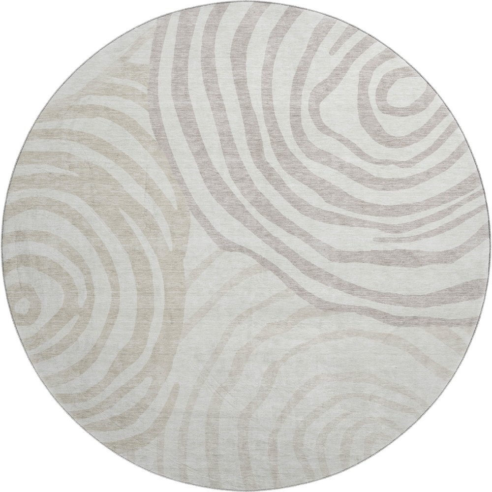 Premium Machine Washable Mayfield AMF765 Ivory 8' x 8' Round Rug. Picture 1