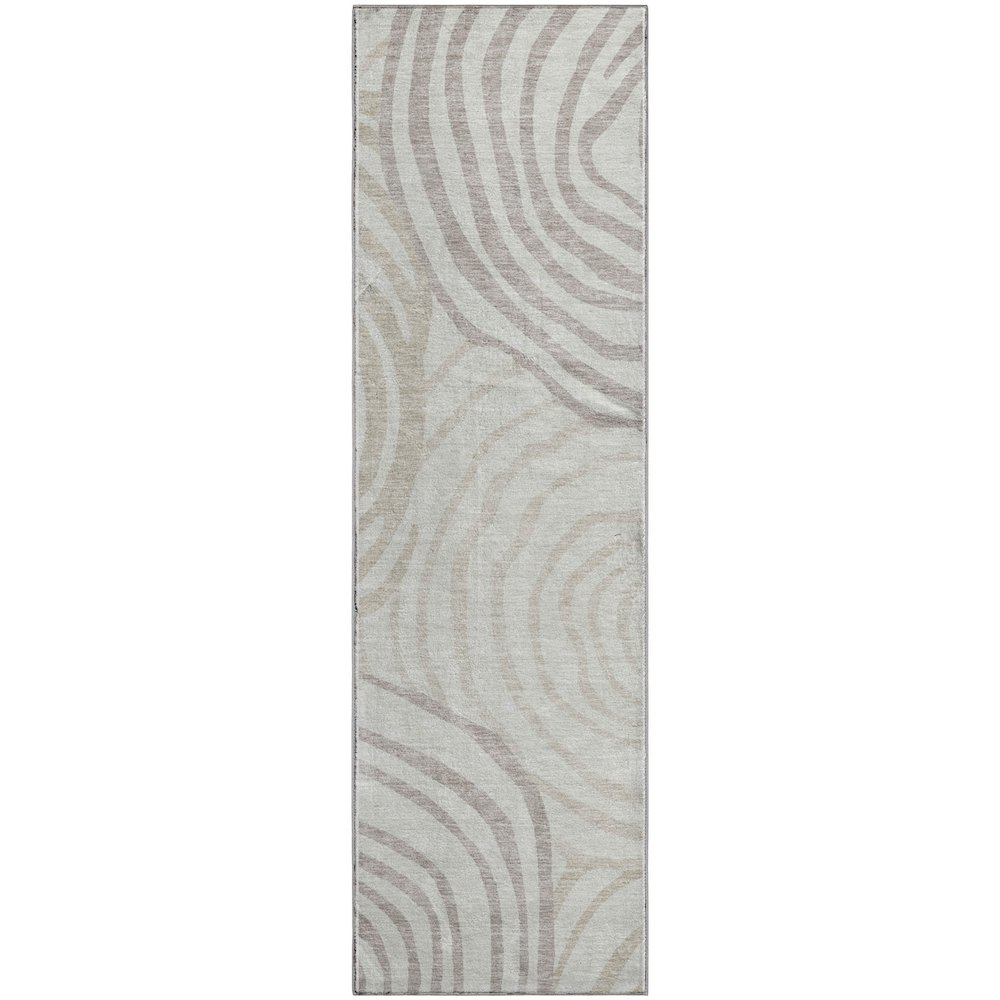 Premium Machine Washable Mayfield AMF765 Ivory 2'3" x 7'6" Runner Rug. Picture 1