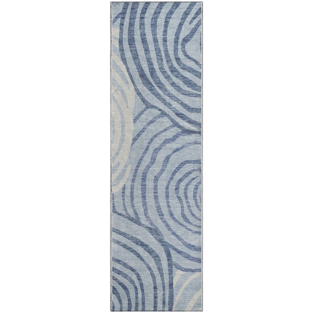 Premium Machine Washable Mayfield AMF765 Sky 2'3" x 7'6" Runner Rug. Picture 1