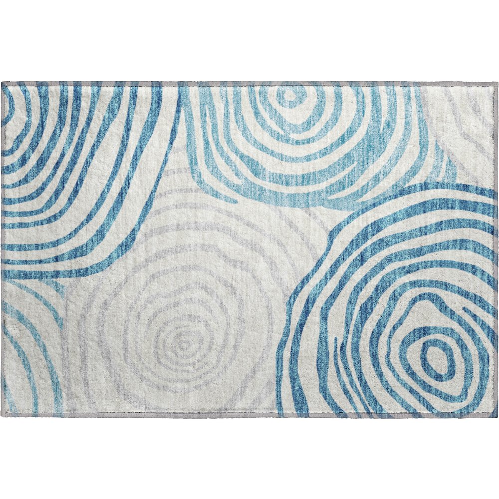 Premium Machine Washable Mayfield AMF765 Teal 1'8" x 2'6" Rug. Picture 1