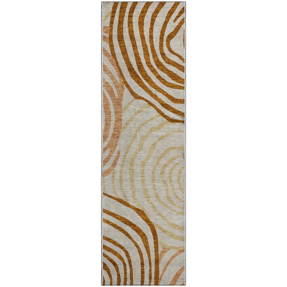 Premium Machine Washable Mayfield AMF765 Terracotta 2'3" x 7'6" Runner Rug. Picture 1