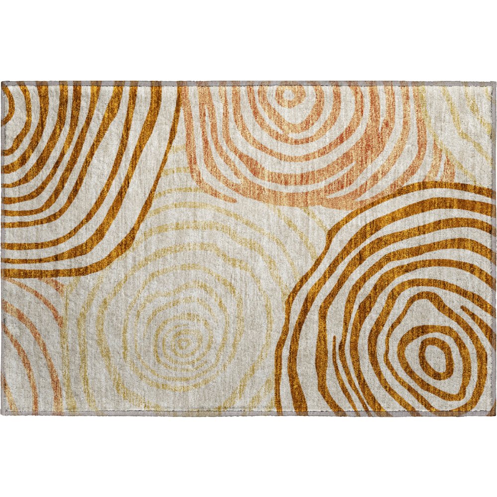Premium Machine Washable Mayfield AMF765 Terracotta 1'8" x 2'6" Rug. Picture 1