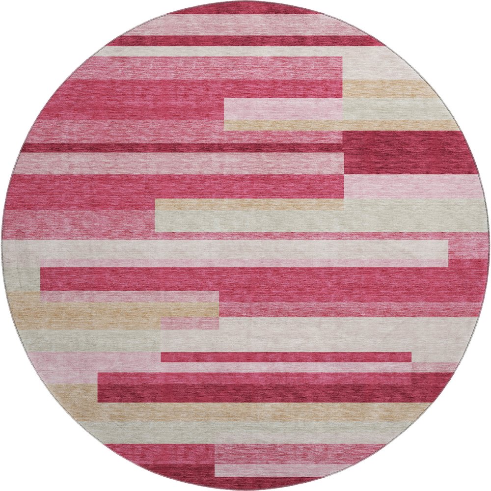 Premium Machine Washable Mayfield AMF766 Blush 8' x 8' Round Rug. Picture 1