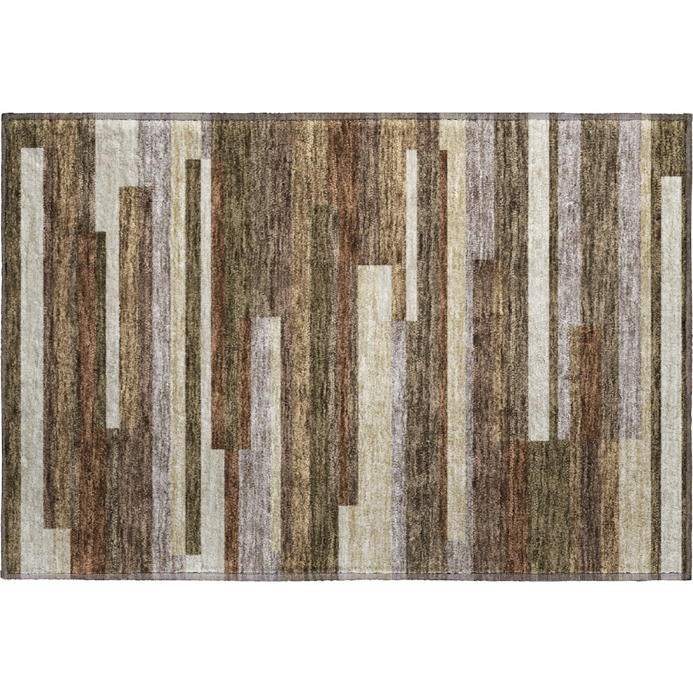 Premium Machine Washable Mayfield AMF766 Brown 1'8" x 2'6" Rug. Picture 1