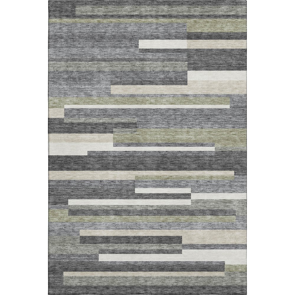Premium Machine Washable Mayfield AMF766 Charcoal 2'6" x 3'10" Rug. Picture 1