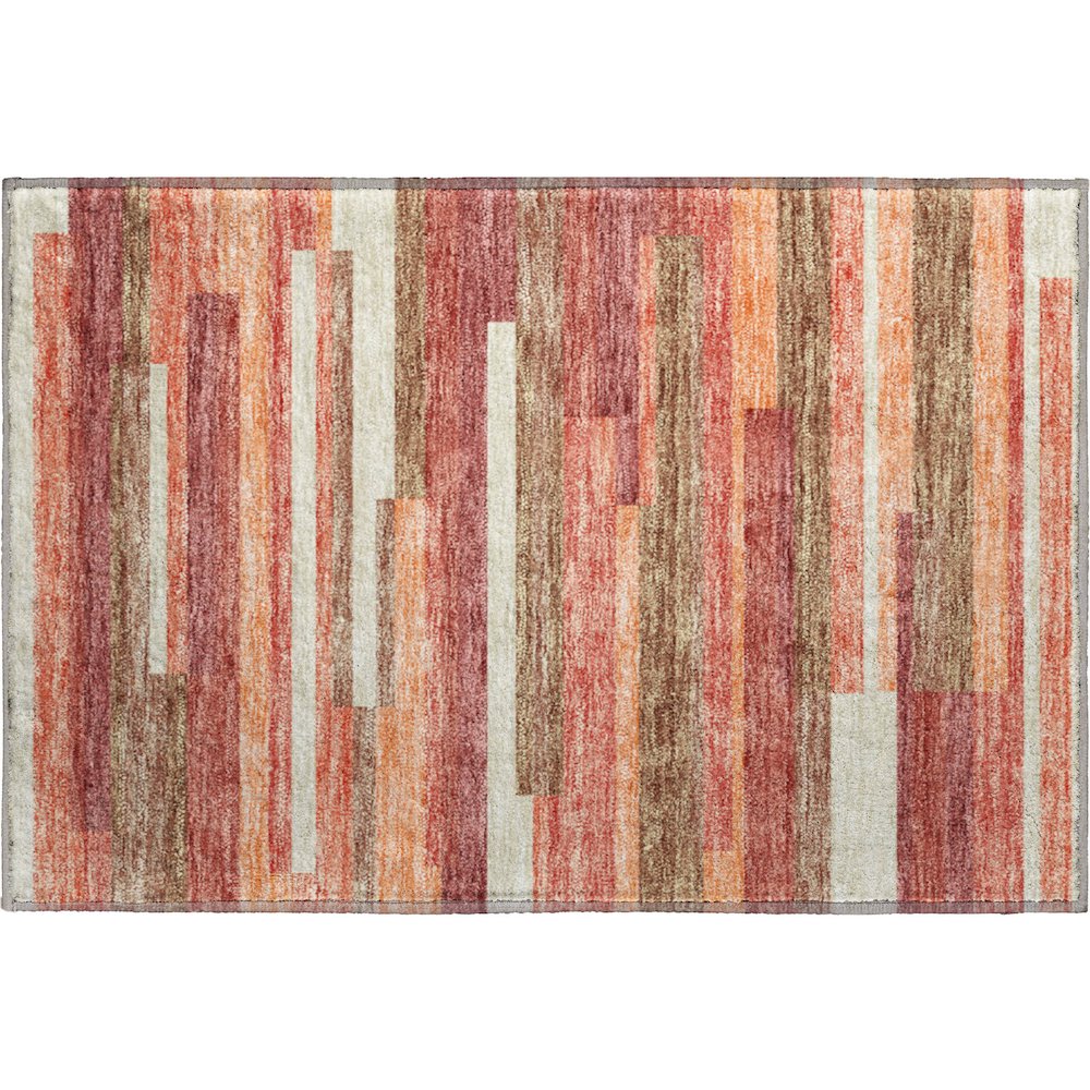 Premium Machine Washable Mayfield AMF766 Coral 1'8" x 2'6" Rug. Picture 1
