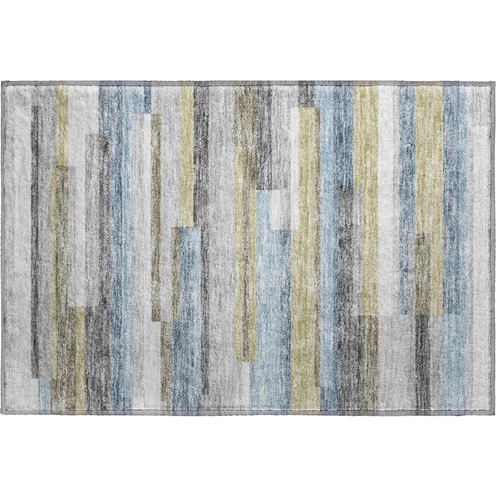Premium Machine Washable Mayfield AMF766 Gray 1'8" x 2'6" Rug. Picture 1