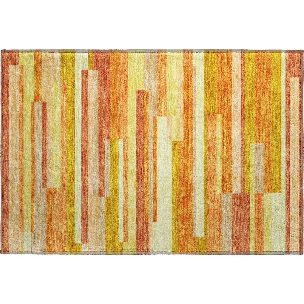 Premium Machine Washable Mayfield AMF766 Orange 1'8" x 2'6" Rug. Picture 1