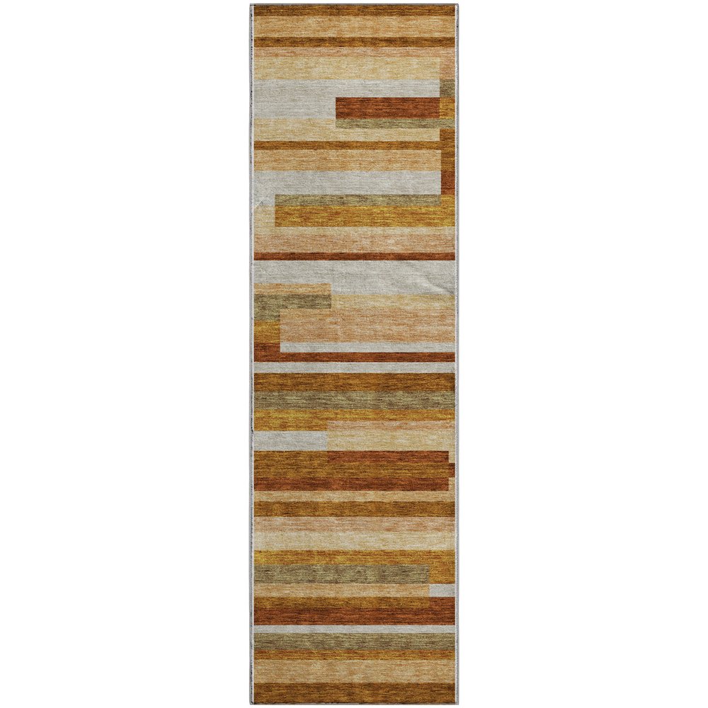 Premium Machine Washable Mayfield AMF766 Paprika 2'3" x 7'6" Runner Rug. Picture 1
