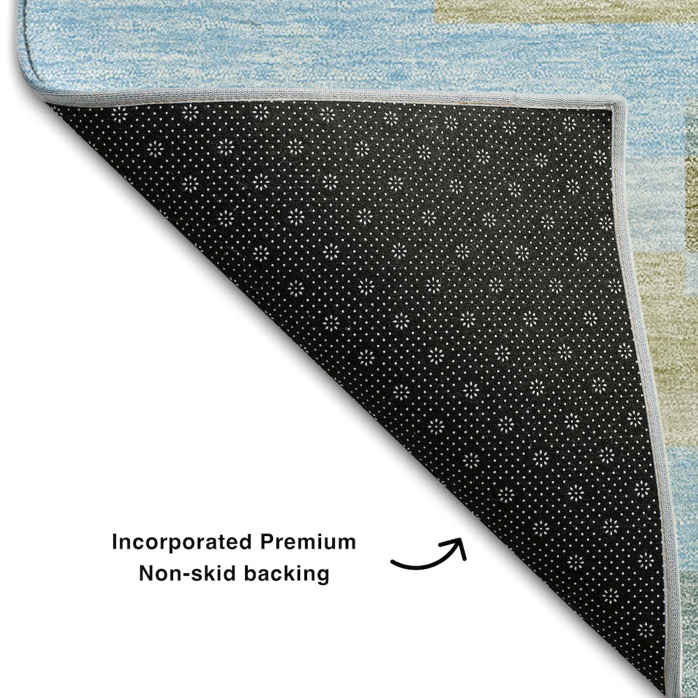 Premium Machine Washable Mayfield AMF766 Sky 1'8" x 2'6" Rug. Picture 2